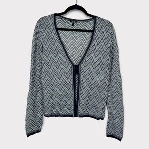 Escada Open Knit Tie Front Cardigan Top 42 Large Preppy Mature Career Minimalist